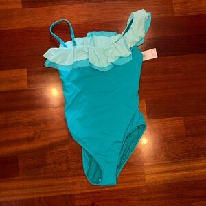 Aqua Ruffled Swimsuit